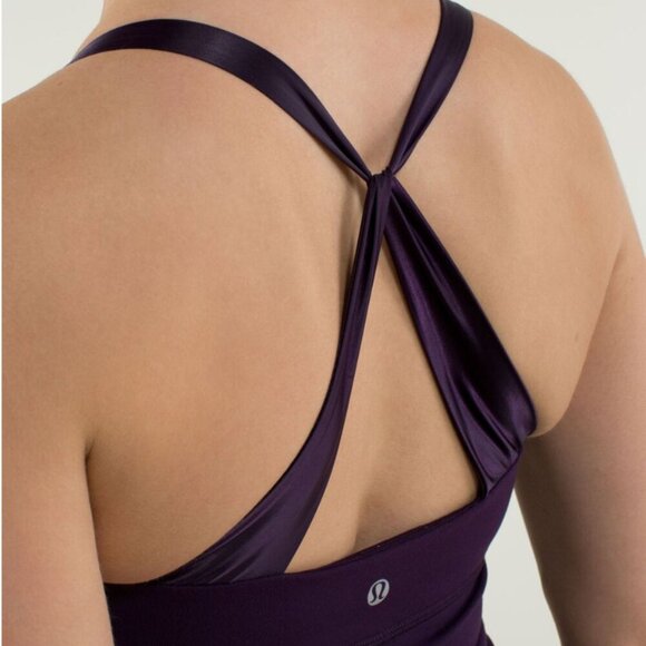 RARE Lululemon Satin Straps Open Back Lightweight Purple Yoga Tank 6 NWOT - Picture 6 of 12